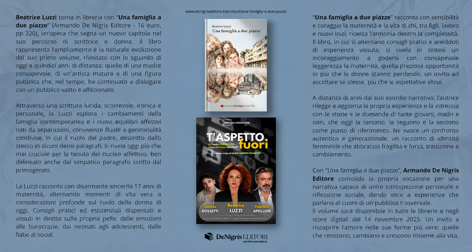 Una famiglia a due piazze e T'aspetto fuori - Beatrice Luzzi